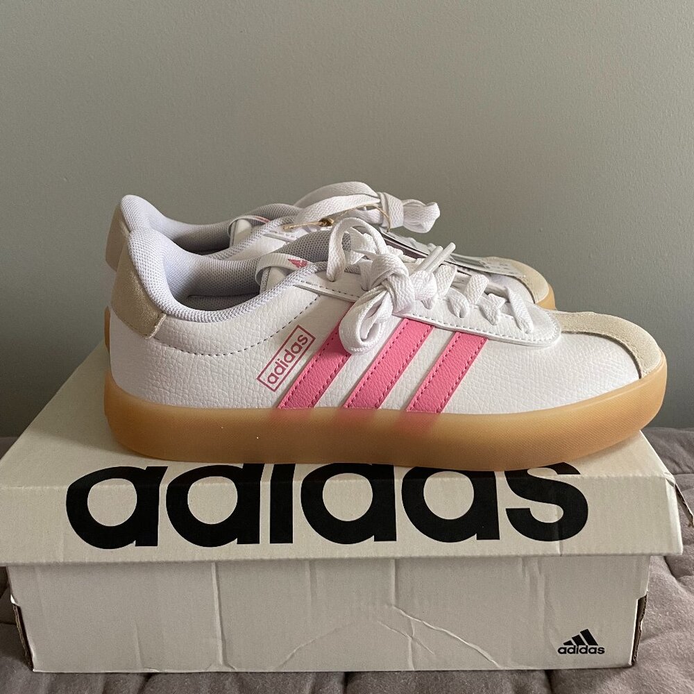 Adidas Womens VL Court 3.0 Pink/White - Size 6.5